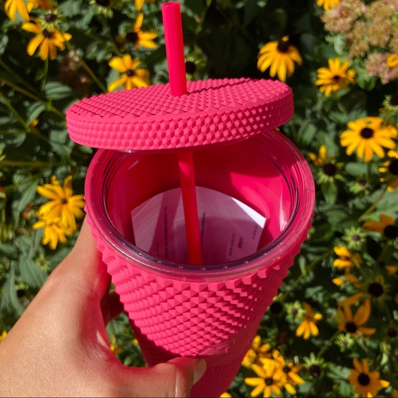 🧡NEW💚Starbucks Taiwan Ruby Pink Studded and tote - Picture 4 of 11